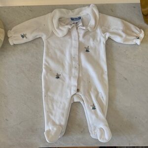 Jacadi White Footie with Blue Details